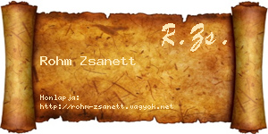 Rohm Zsanett névjegykártya